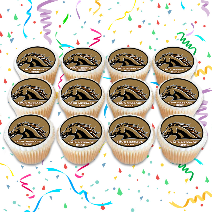 Western Michigan Broncos Edible Cupcake Toppers (12 Images) Cake Image Icing Sugar Sheet Edible Cake Images