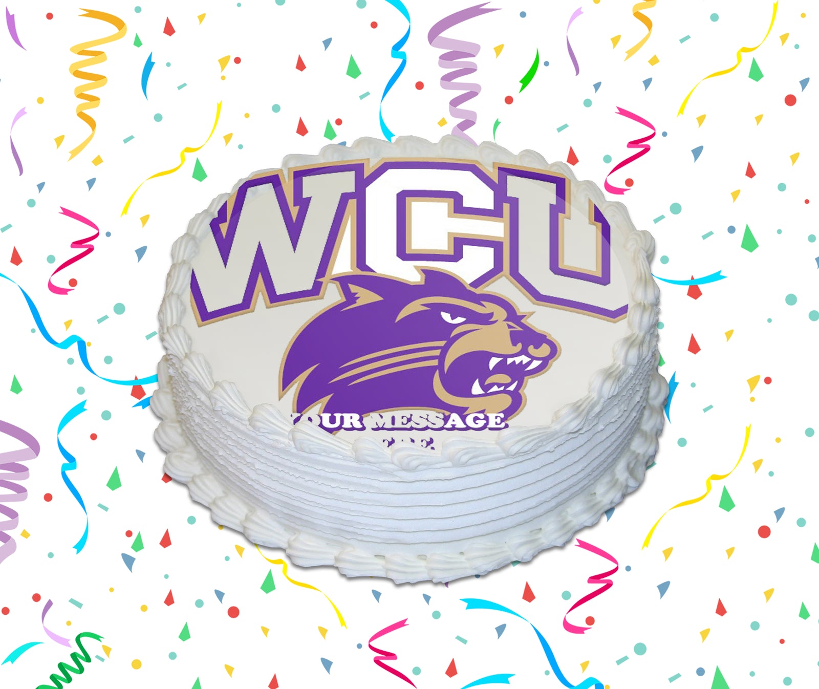 Western California University Edible Image Cake Topper Personalized Birthday Sheet Custom Frosting Round Circle