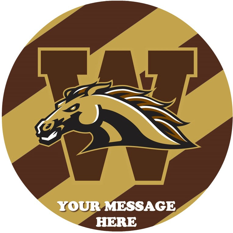 Western Michigan Broncos Edible Image Cake Topper Personalized Birthday Sheet Custom Frosting Round Circle