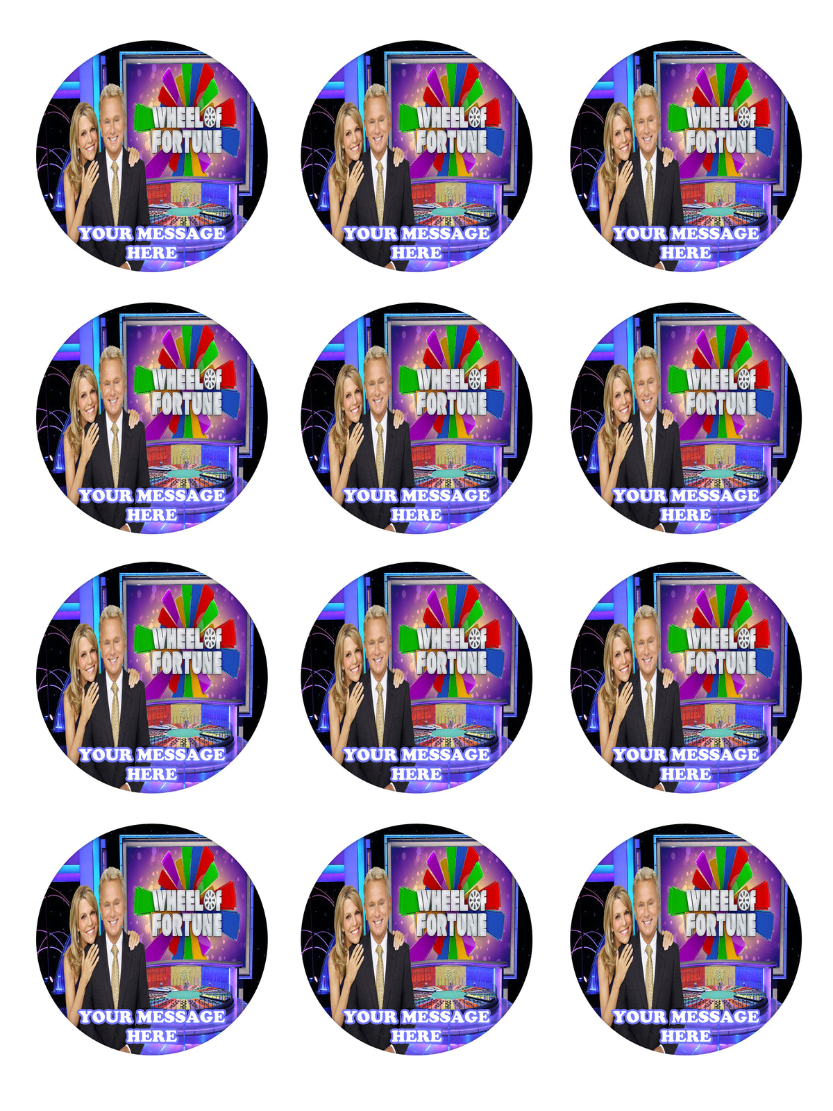 Wheel Of Fortune Edible Cupcake Toppers (12 Images) Cake Image Icing Sugar Sheet Edible Cake Images