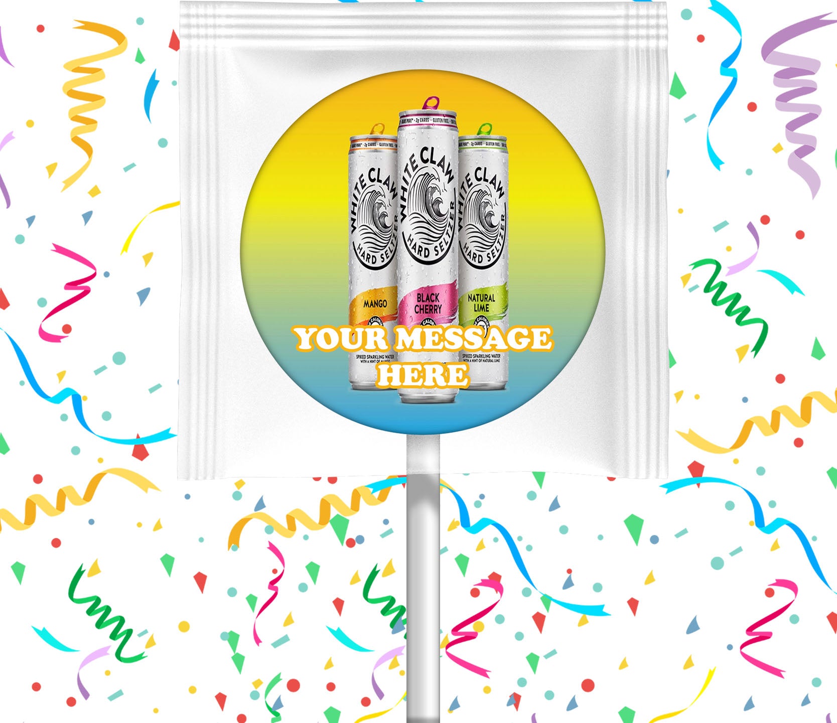 White Claw Lollipops Party Favors Personalized Suckers 12 Pcs