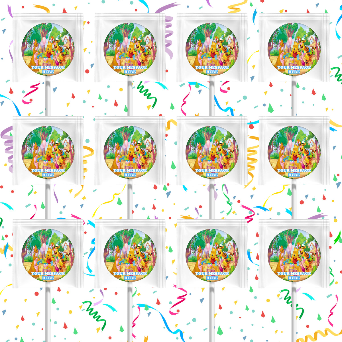 Winnie The Pooh Lollipops Party Favors Personalized Suckers 12 Pcs