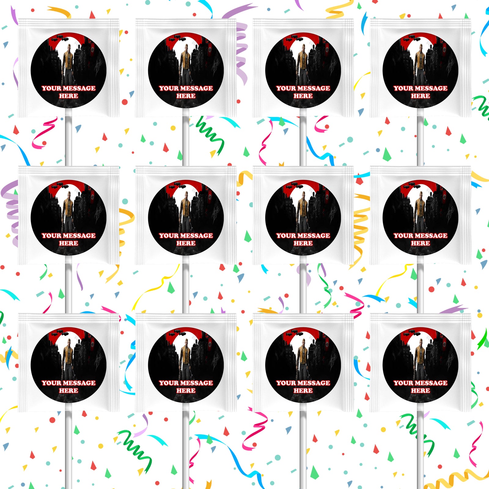 Wolfenstein Lollipops Party Favors Personalized Suckers 12 Pcs