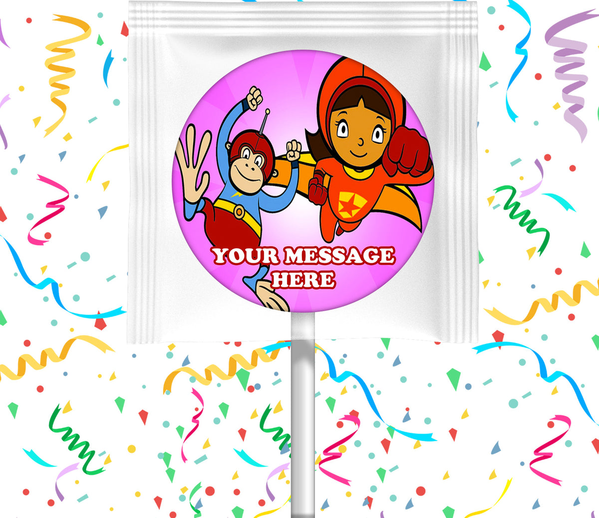 Word Girl Lollipops Party Favors Personalized Suckers 12 Pcs