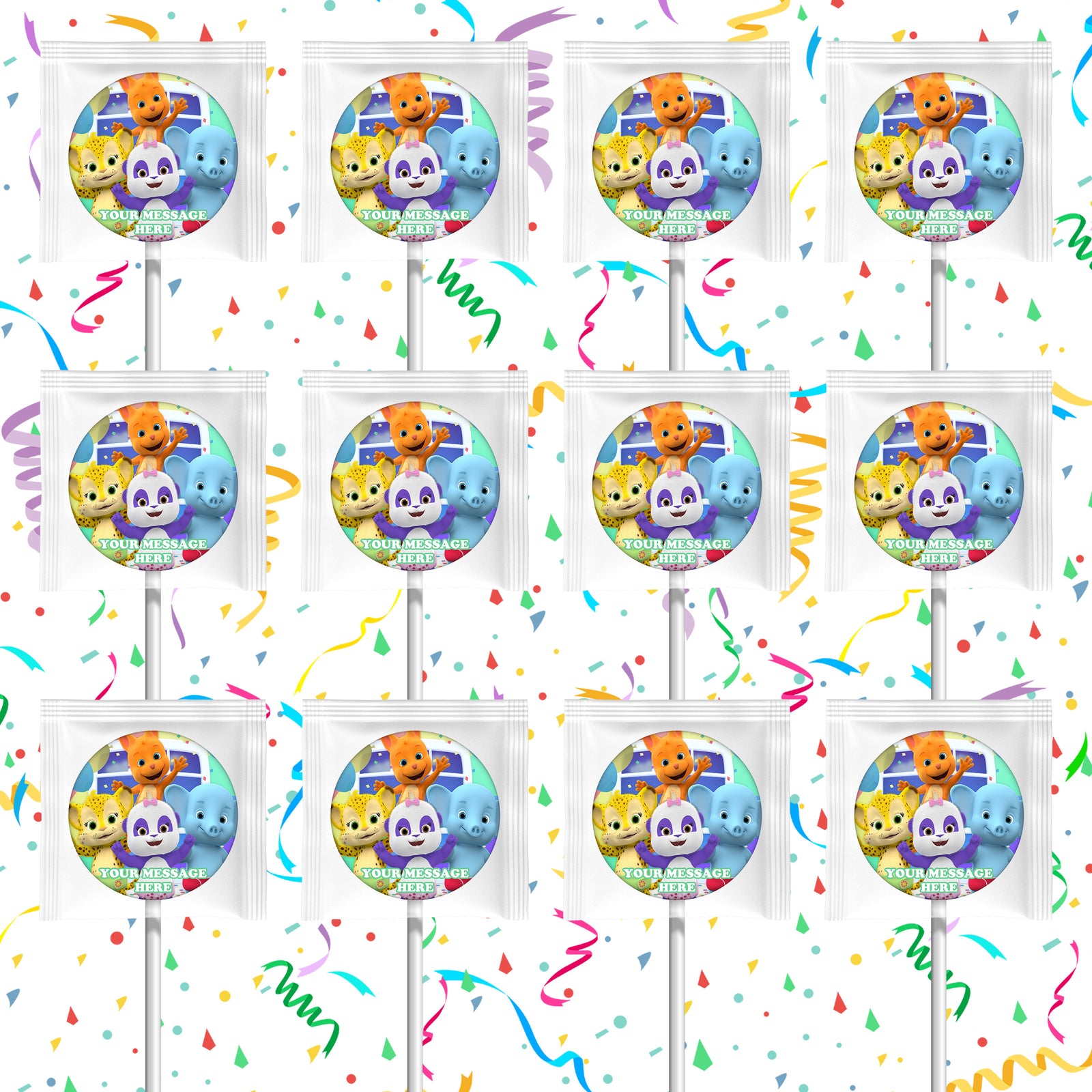 Word Party Lollipops Party Favors Personalized Suckers 12 Pcs