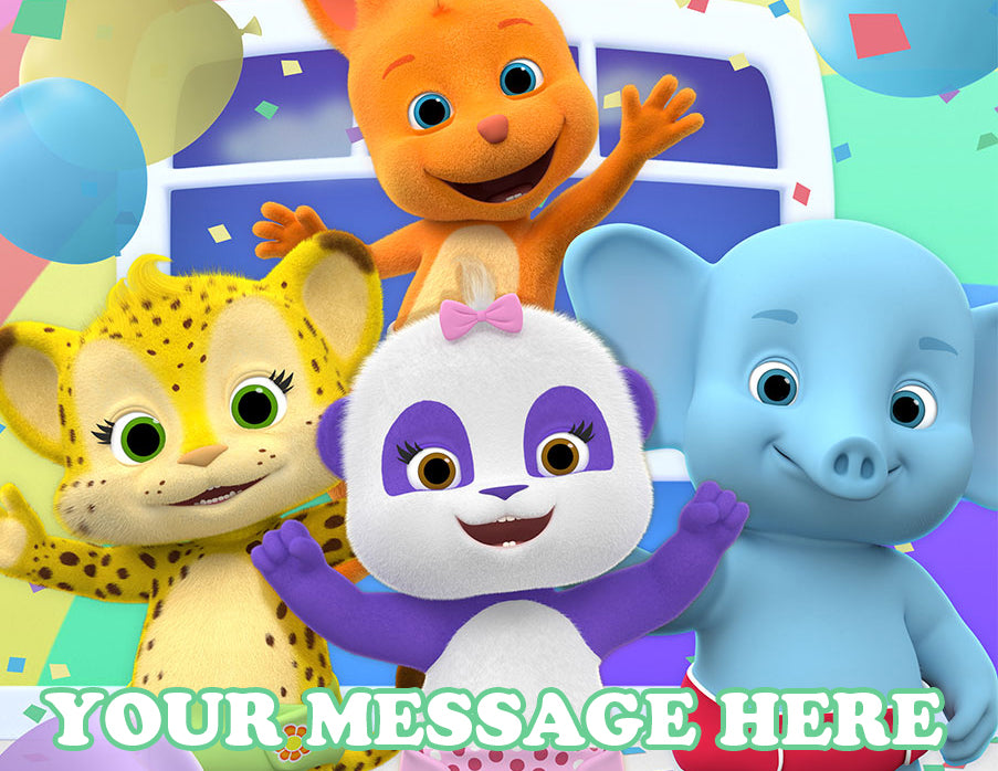 Word Party Edible Image Cake Topper Personalized Birthday Sheet Decoration Custom Party Frosting Transfer Fondant