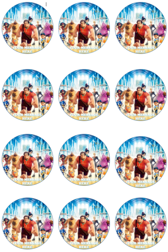 Wreck It Ralph Edible Cupcake Toppers (12 Images) Cake Image Icing Sugar Sheet Edible Cake Images