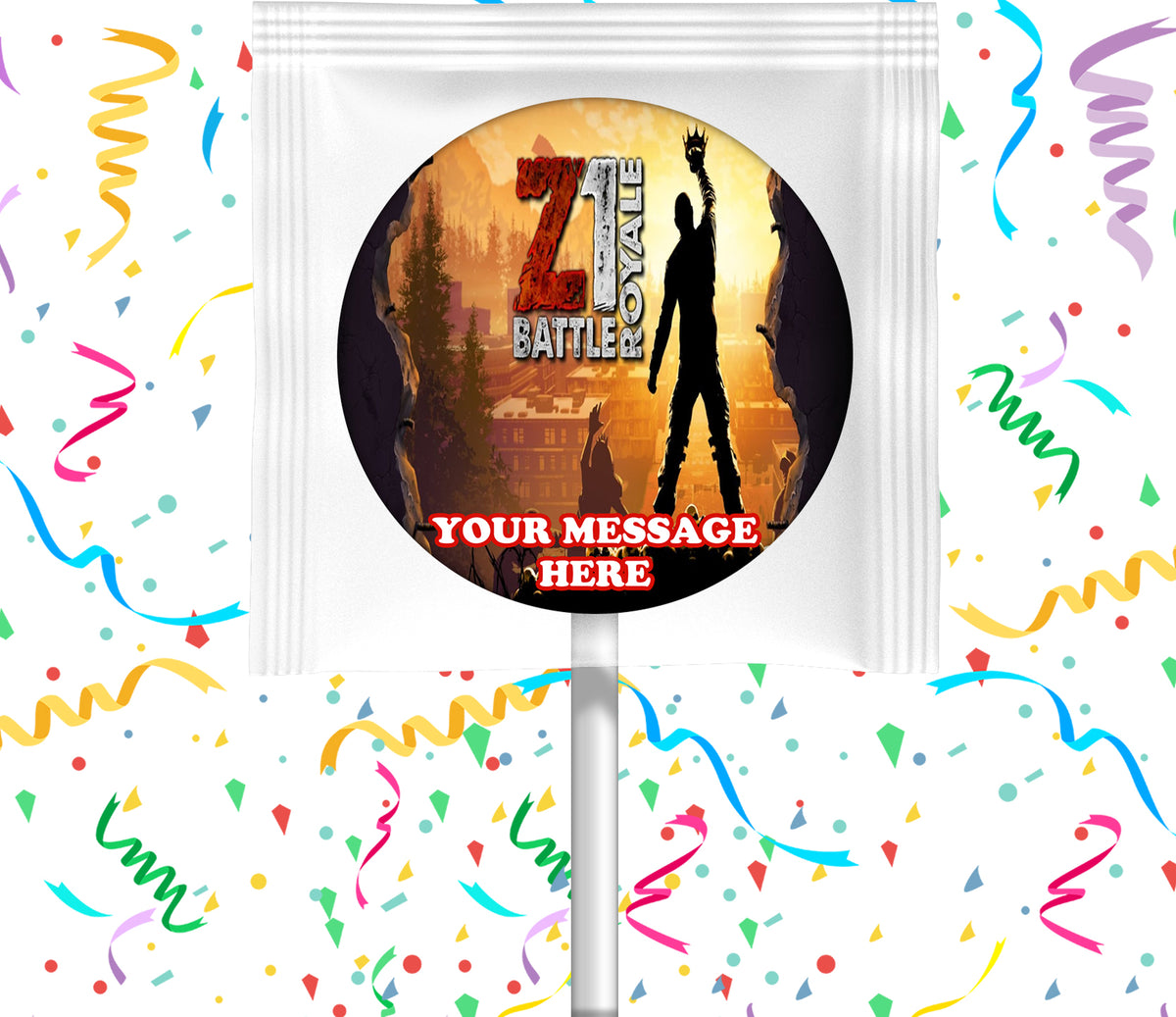 Z1 Battle Royale Lollipops Party Favors Personalized Suckers 12 Pcs