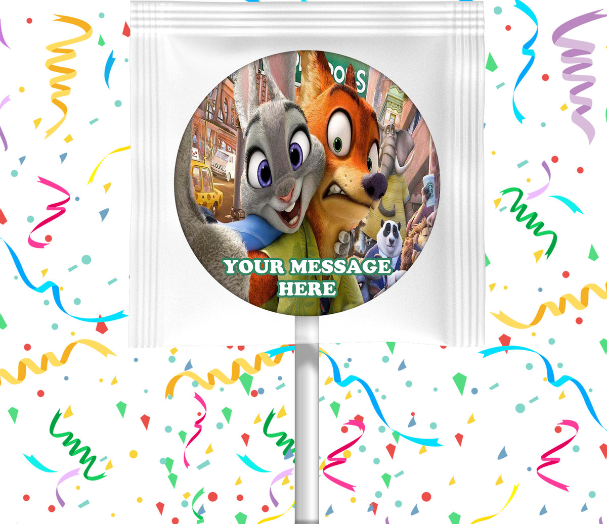 Zootopia Lollipops Party Favors Personalized Suckers 12 Pcs