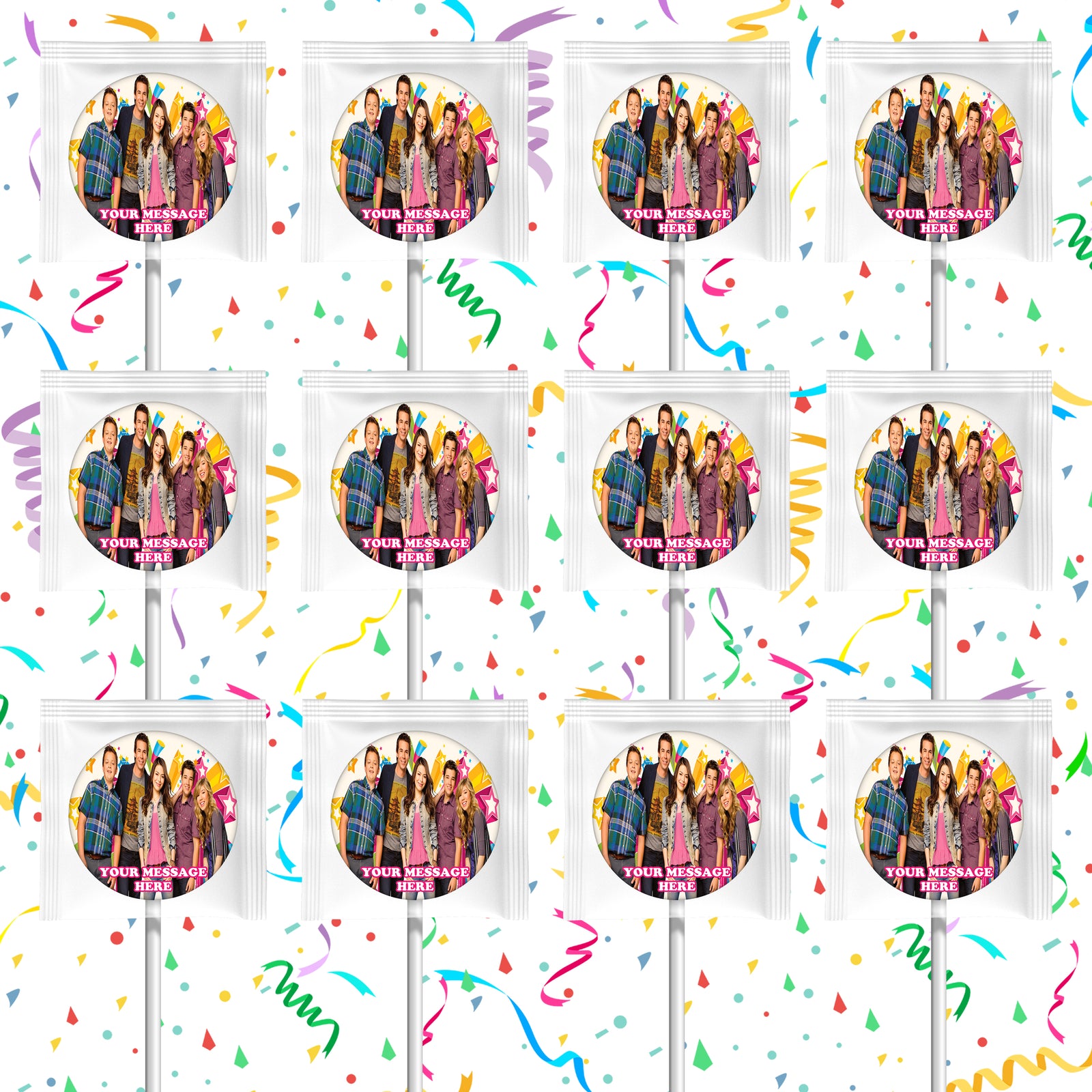 iCarly Lollipops Party Favors Personalized Suckers 12 Pcs