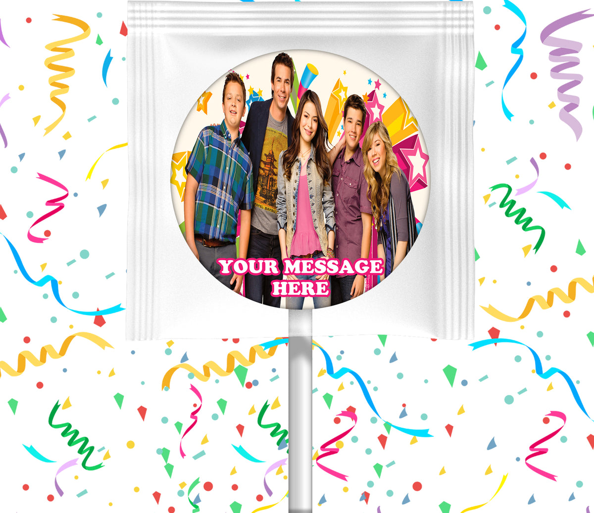 iCarly Lollipops Party Favors Personalized Suckers 12 Pcs